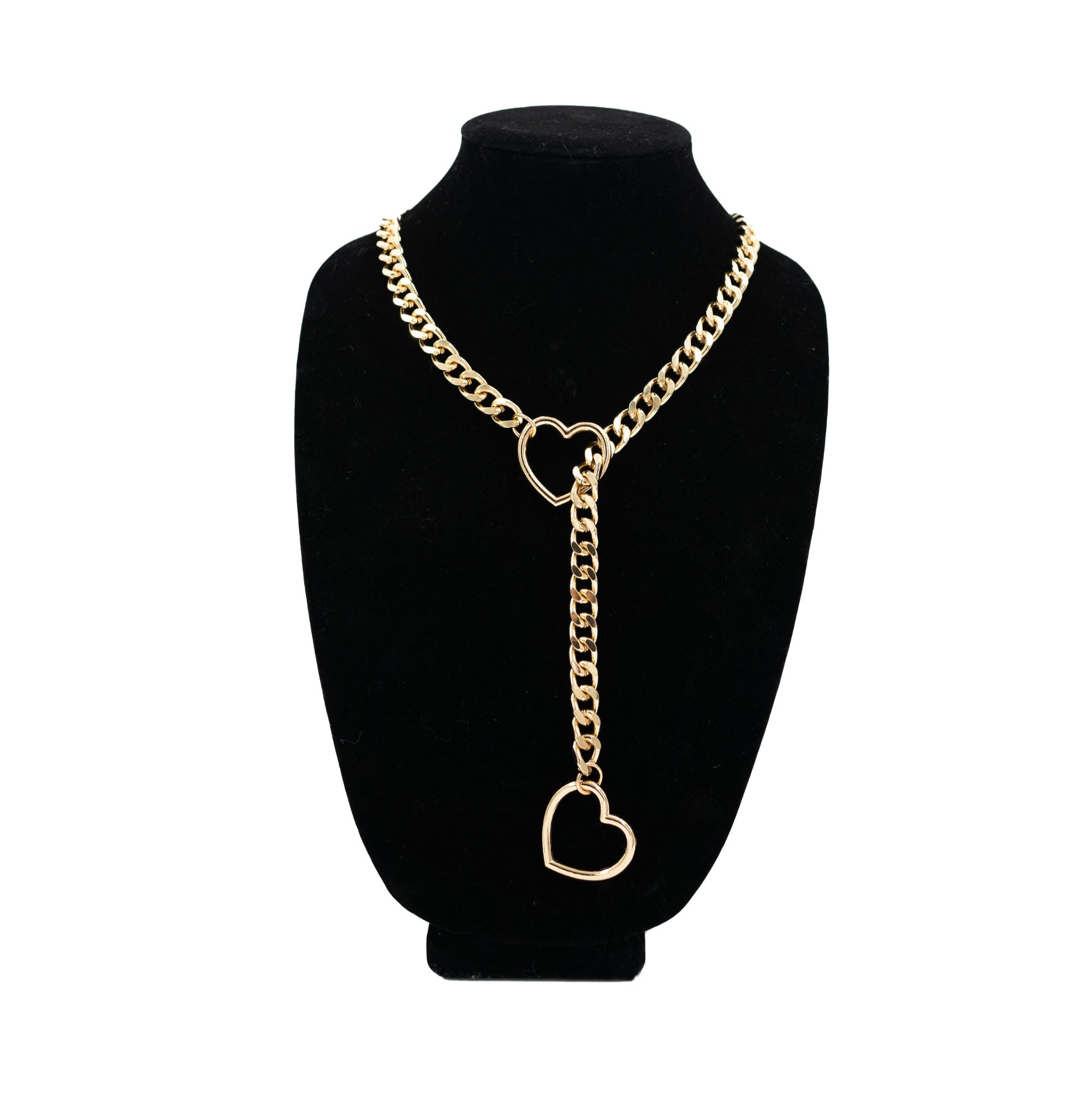 Gold Heart O-Ring Slip Chain