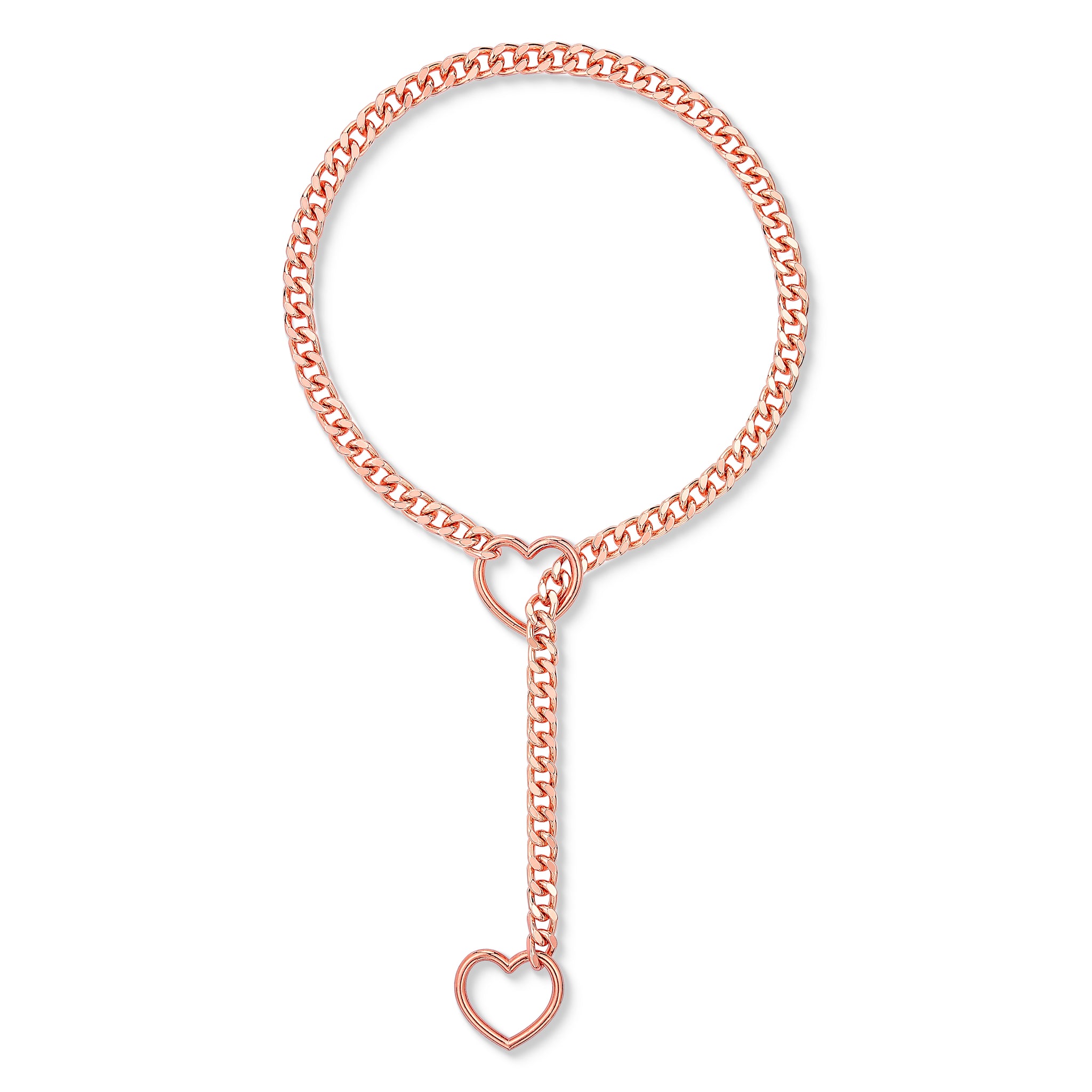 Rose Gold Heart Slip Chain Collar