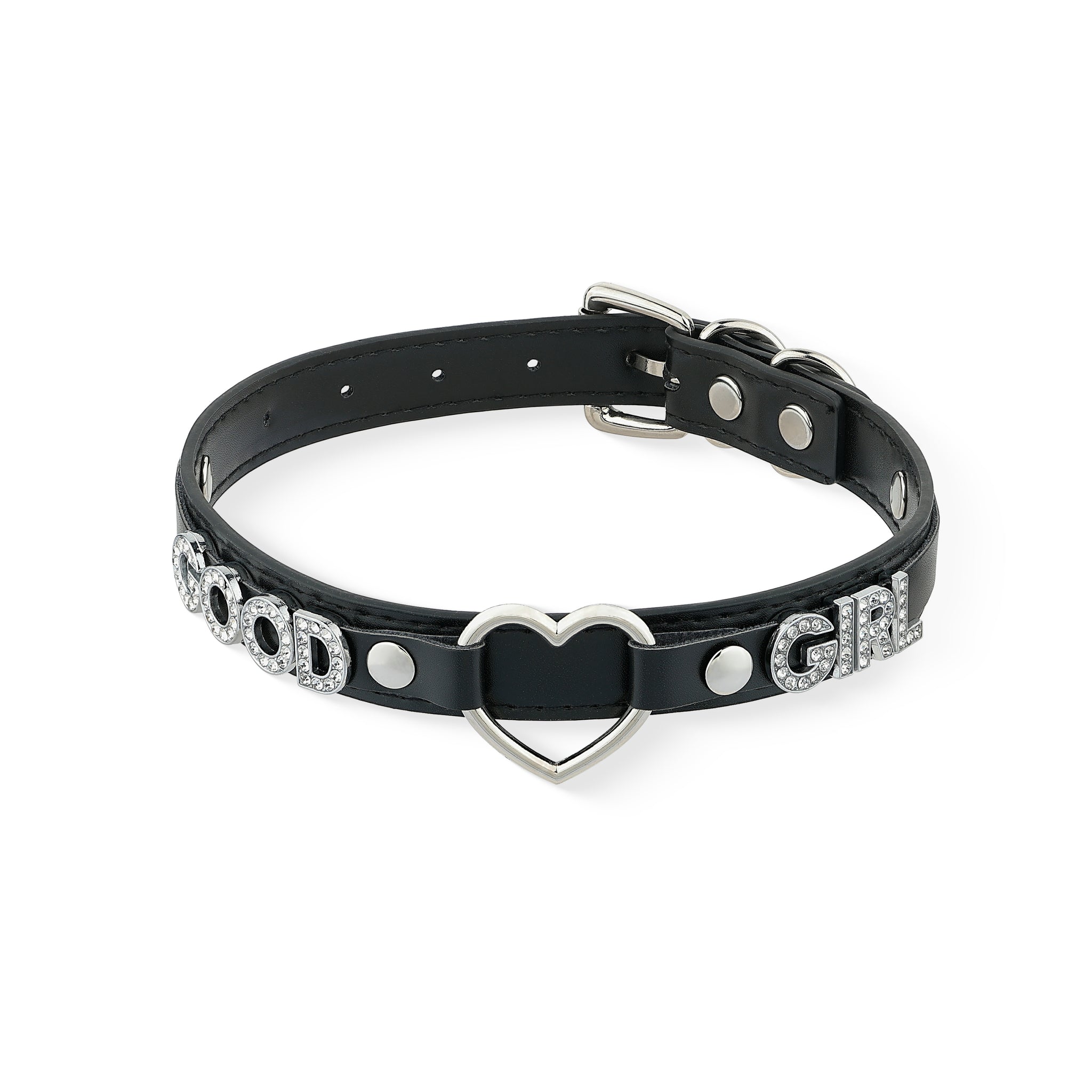 3/4'' Black Heart Collar with Personalized Letters